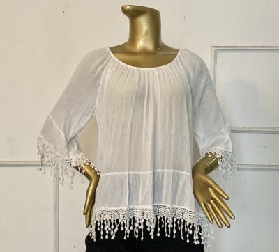 White Off Shoulder Top - Image 1