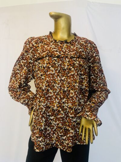 Brown Floral Top - Image 1