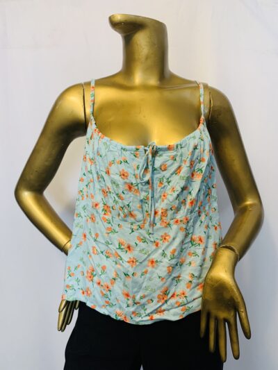 IMG_5139 Blue Sleeveless Floral Top - Image 1