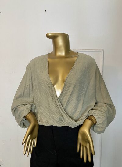 Brown Wrap Top - Image 1