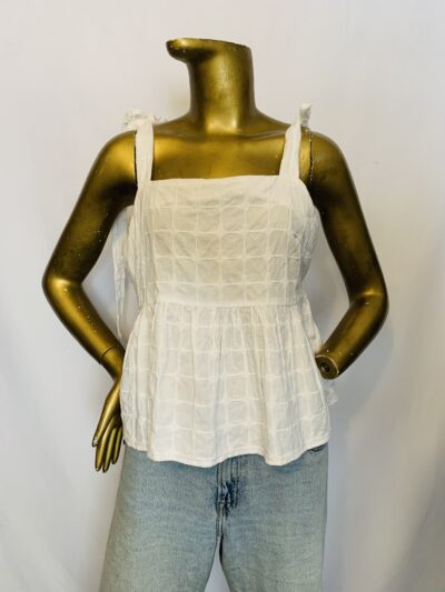White Colored Top Sleeveless { Size | 12 } - Image 1