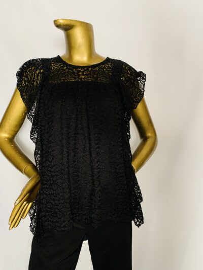 IMG_0527 Black Net Top { Size | 12 } - Image 1