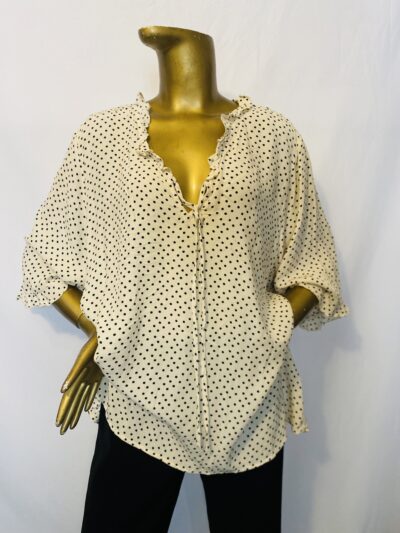 White / Black Pocker Dot Top {Size | 22} - Image 1