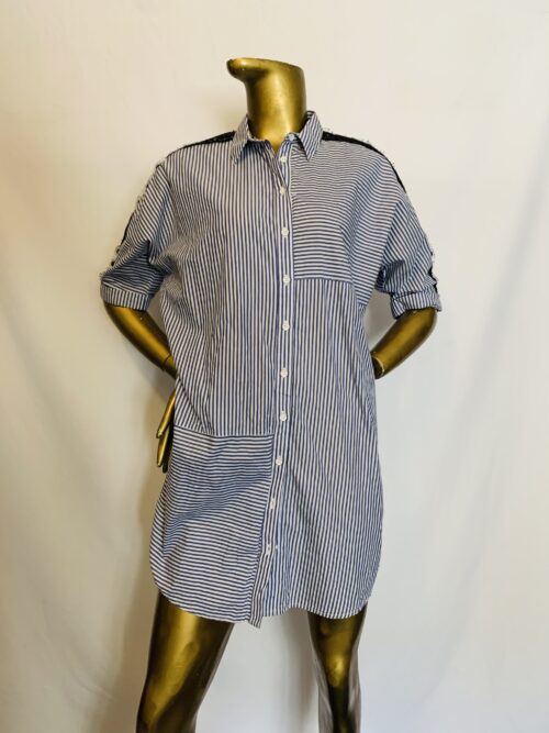 Blue Stripe Shirt Dress {Size | 12}
