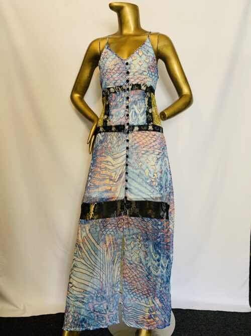 Blue Transparent Sleeveless Dress {Size | 12}