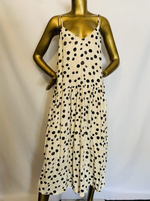 White / Black Poker Dot Dress {Size | 14}