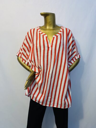 Red / White Stripe  Top {Size | 12} - Image 1