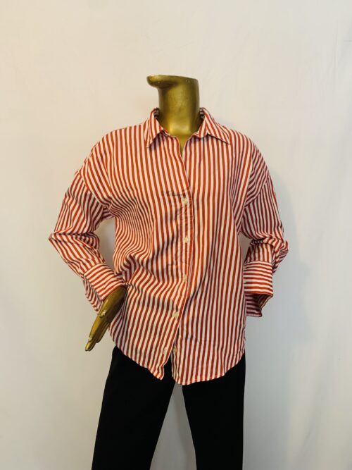 Red / White Stripe Shirt {Size | 10}