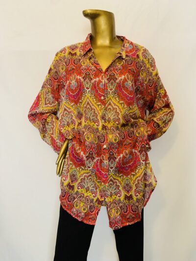 IMG_8411 Orange Floral Color Top {Size | 12} - Image 1