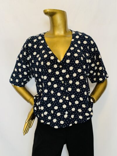 IMG_8444 Black / White Pocker Dot Top {Size | 12} - Image 1